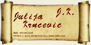 Julija Krnčević vizit kartica